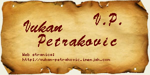 Vukan Petraković vizit kartica